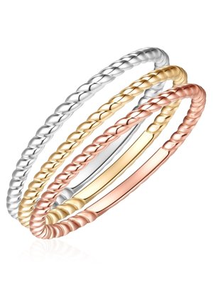 3ER SET - Ring - silber/gelbgold/roségold