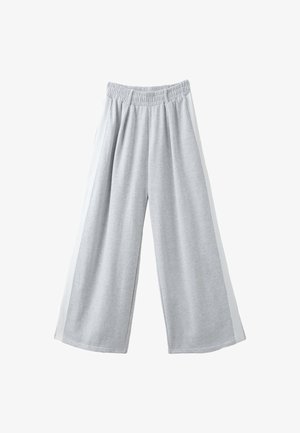 Stradivarius, WIDE-LEG SIDE STRIPE JOGGING TROUSERS - Pantalon de survêtement - light grey