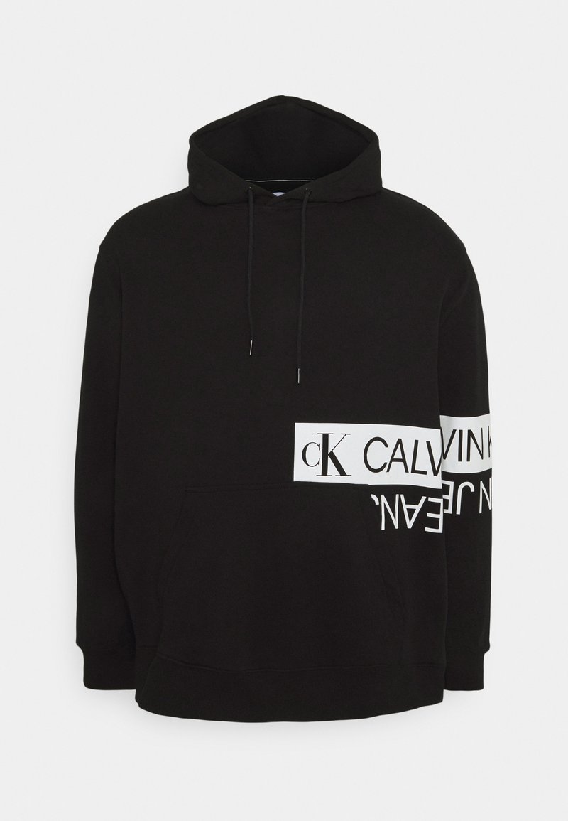 Calvin Klein Jeans Plus MIRRORED LOGO HOODIE - Sweatshirt - ck black/noir -  ZALANDO.FR