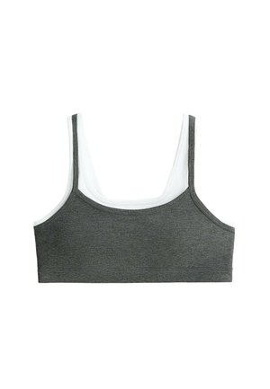 OYSHO, MEDIUM-SUPPORT RIB OVERLAY SPORTS BRA - Brassières de sport à maintien normal - dark grey melange