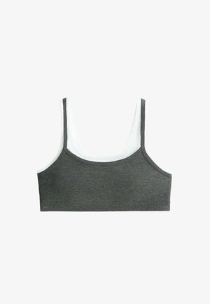 OYSHO, MEDIUM-SUPPORT RIB OVERLAY SPORTS BRA - Brassières de sport à maintien normal - dark grey melange