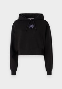 CROP HEART HOODIE - Sweatshirt - black