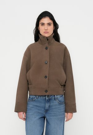 SLFAIDEN - Chaqueta de cuero - chocolate chip