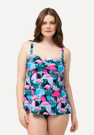 FLAMINGO PRINT - Bikini pezzo sopra - black