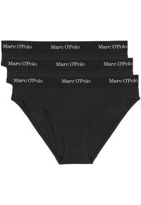 Svarta bomullsboxershorts i ett paket om tre, med mjuka elastiska midjeband där "Marc O'Polo" är tryckt i vitt. Klassisk briefsdesign.