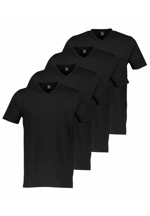 V-AUSSCHNITT 4ER PACK - T-Shirt basic - schwarz