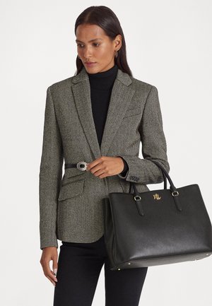LEATHER LARGE MARCY SATCHEL - Handbag - black