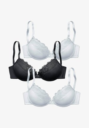 LASCANA 3ER-PACK - Push-up BH - weiß schwarz weiß