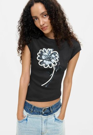 Desigual, FLORAL PRINTED T-SHIRT - T-shirt print - black