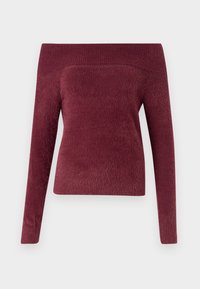 ONLSIFF OFF SHOULDER - Stickad tröja - burgundy