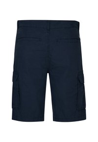 Marine cargoshorts met twee zijzakken en twee achterzakken. Gemaakt van lichte stof, met een recht gesneden ontwerp en een zoom boven de knie.