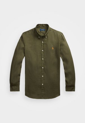 SLIM FIT LINEN SHIRT - Majica - thermal green