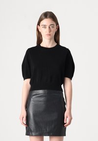 pure cashmere PUFF SHORTSLEEVE - Pulover - black
