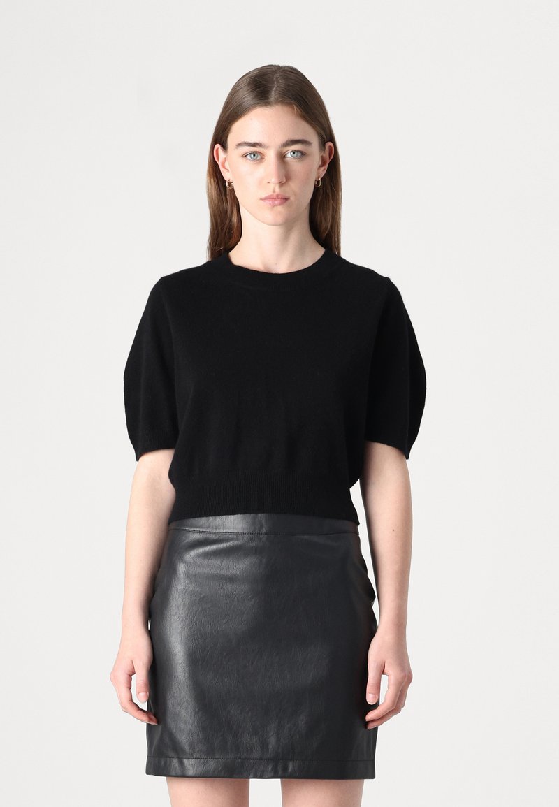pure cashmere PUFF SHORTSLEEVE - Pulover - black