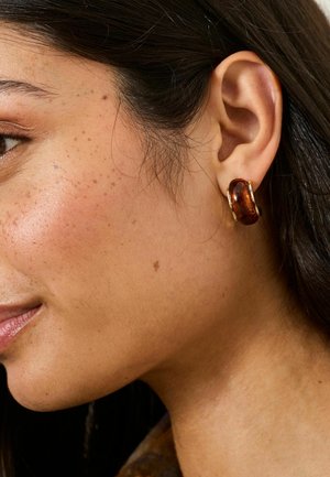 FatFace, RESIN HOOP EARRINGS - Earrings - brown