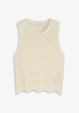 TOM TAILOR DENIM, TOM TAILOR DENIM PULLOVER & STRICKJACKEN STRICKTOP MIT LOCHMUSTER - Top - dove white