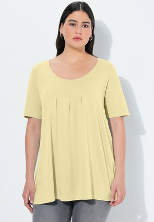 Ulla Popken ULLA POPKEN DAMEN GROSSE GRÖSSEN BASIC-SHIRT 796473 - T-Shirt print - pale yellow