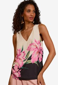 REGULAR FIT - PRINTED V-NECK - Tops - monochrome