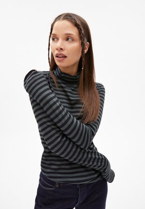 MALENAA - Long sleeved top - vintage green / black