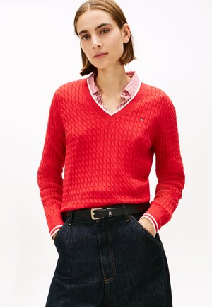 CABLE - Pullover - primary red/calico tipping
