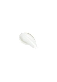 Weiße Creme oder Lotion in einer glatten, glänzenden Tropfenform, mit einer seidigen Textur und einem leichten Glanz vor einem schlichten Hintergrund.