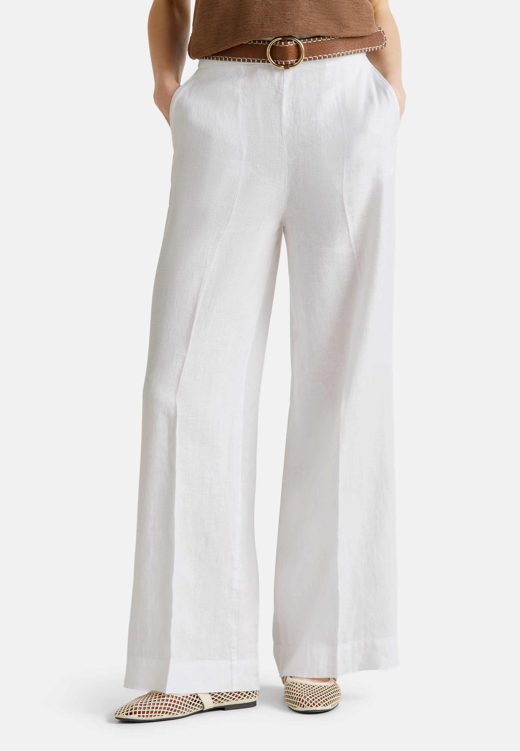United Colors of Benetton PALAZZO - Pantaloni - white/bianco - Zalando.it