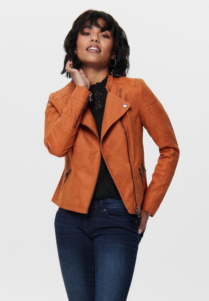 ONLY ONLAVA BIKER OTW NOOS - Giacca in similpelle - gold flame