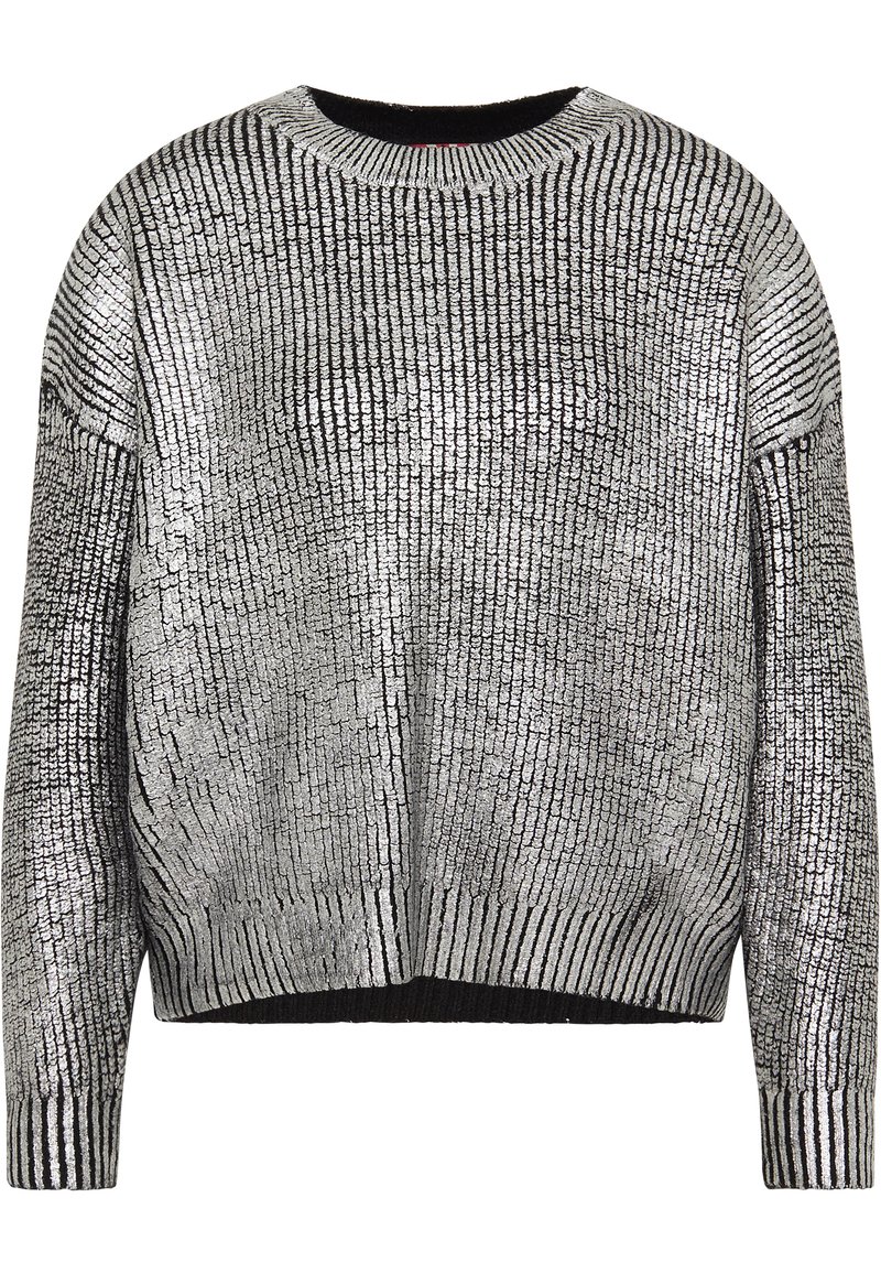Damen Strickjacken | myMo ROCKS MYMO ROCKS NOLIE Strickpullover silber schwarz/silberfarben - GU19346 Damen Strickjacken | myMo ROCKS MYMO ROCKS NOLIE Strickpullover silber schwarz/silberfarben - GU19346