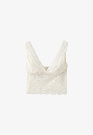 Stradivarius, LACE TOP - Débardeur - beige