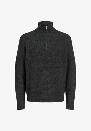 Jack & Jones, KNITTED POLO MELANGE KNITTED POLO - Strickpullover - black
