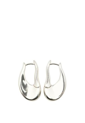 Massimo Dutti, TEXTURED CURVED HOOP EARRINGS 04605825 - Boucles d'oreilles - silver-coloured