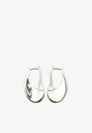 Massimo Dutti, TEXTURED CURVED HOOP EARRINGS 04605825 - Boucles d'oreilles - silver-coloured