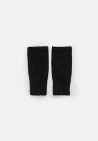 Mâneci calde tricotate negre, cu manșete cu un model în relief, textură moale și un design ajustat. Potrivite pentru a fi purtate în straturi și pentru a oferi căldură brațelor.