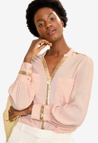 Love & Roses SEQUIN V NECK- REGULARFIT - Palaidinė - pink and gold