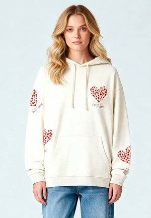 TOO SWEET PRINT HEAVYWEIGHT - Felpa con cappuccio - off-white