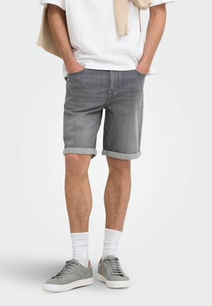 Only & Sons JEANS-SHORTS ONSPLY MID RISE NORMAL GESCHNITTEN SHORTS - Denimové šortky - medium grey denim