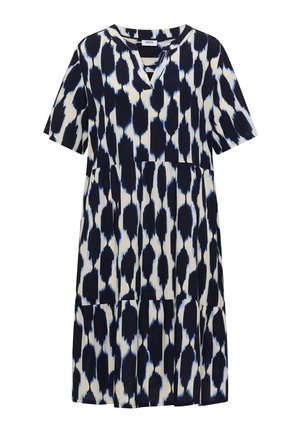 Cecil, KNEE-LENGTH DRESS WITH SPLIT NECK AND TEXTURE - Vestito casual - urban dark blue