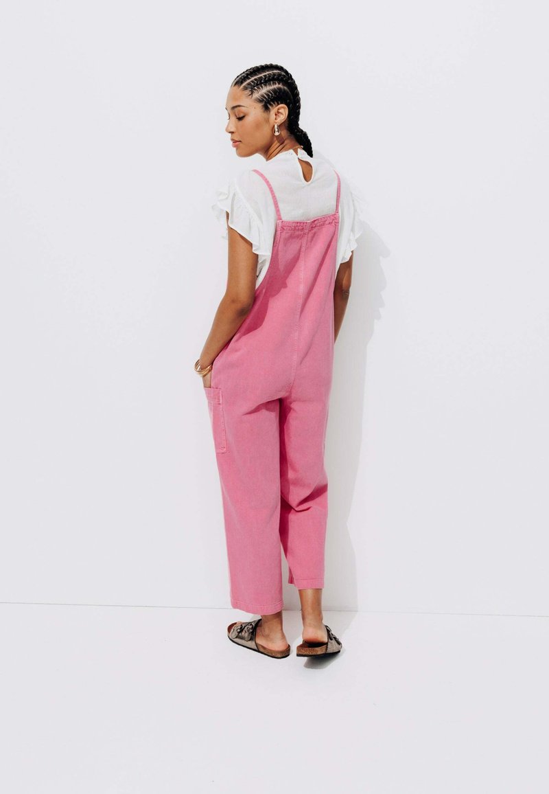 Combinaison Femme Rose Côtelée Sans Manches Jambes Larges - Barboteuse Été Habillée
