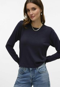 Vero Moda SILJE LS O NECK GA NOOS - Pullover - salute