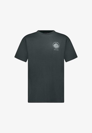 Donkergrijs T-shirt met korte mouwen, voorzien van een klein rond logo en de tekst "CARS JEANS" op de linker borst.