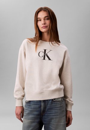 LS MONOLOGO FRENCH RLXD CR - Sweatshirt - vanilla heather