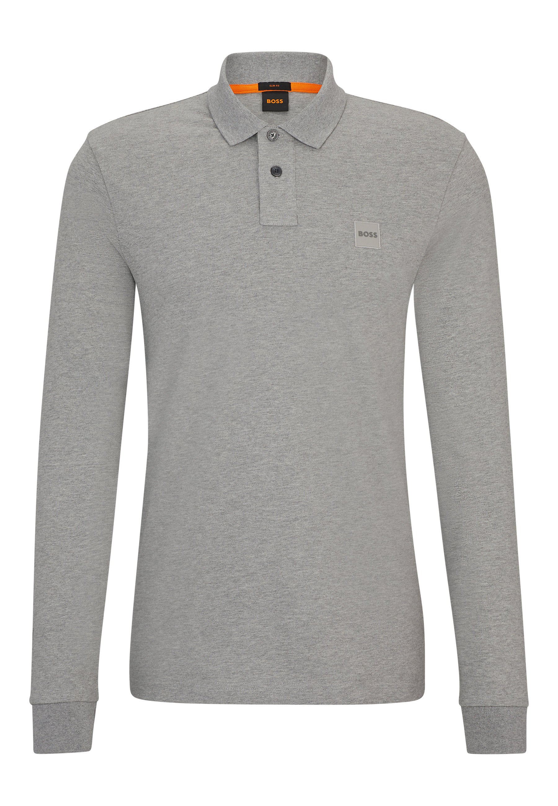 HOT Boss Plisy Mens Hugo Boss Long Sleeve Polo Grey Hugo