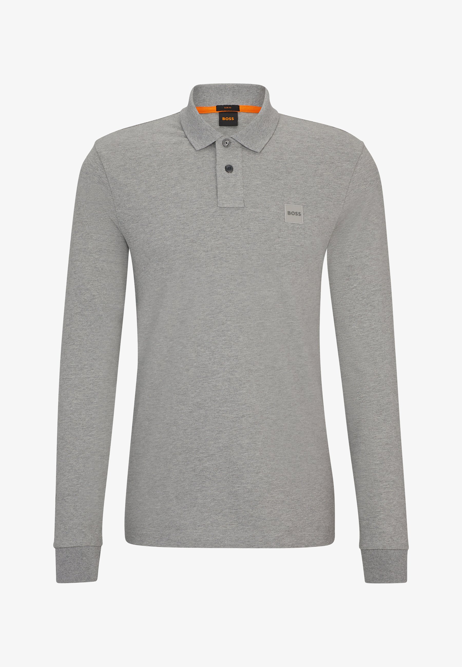 HOT Boss Plisy Mens Hugo Boss Long Sleeve Polo Grey Hugo