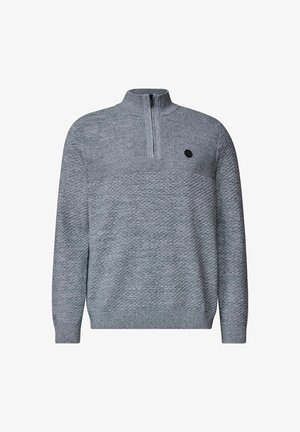 Street One MEN, PULLOVER MIT TROYERKRAGEN UND STRUKTUR - Strickpullover - vintage blue
