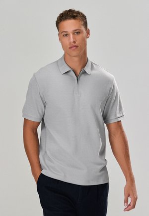Next REGULAR FIT - TEXTURED ZIP NECK  - Polo - grey
