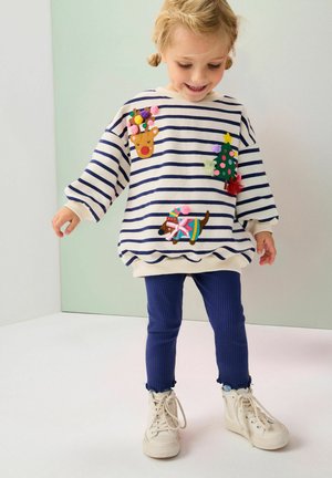 Next, SET - Mikina - cream/navy stripe christmas