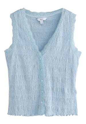 Next, REGULAR FIT - SLEEVELESS V-NECK TEXTURED WAISTCOAT  . - Top - blue