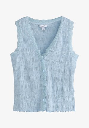 Next, REGULAR FIT - SLEEVELESS V-NECK TEXTURED WAISTCOAT . - Top - blue