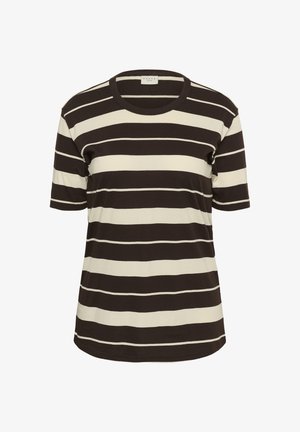 Kaffe Curve, KCWINNIE 1/2 T-SHIRT - T-shirt imprimé - coffee bean turtledove stripe