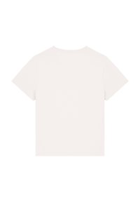 Korte mouw t-shirt in lichtbeige katoen, met een klassieke ronde hals en een eenvoudige achterkant zonder grafische elementen of versieringen.